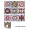 Mosaic 10-Piece Imitation Ceramic Tile Stickers Set for Home Decoration