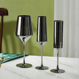 Electroplated Black Crystal Brandy Goblet - Smoky Gray Elegance Julia M Home & Kitchen