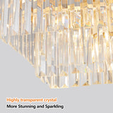 Chandeliers,Rectangular Crystal Chandelier Adjustable,E12 Modern Industrial Crystal Lights (Bulb Not Included)