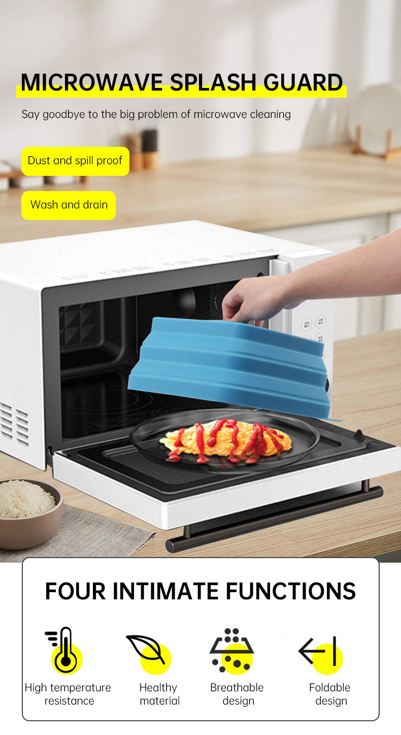 Microwave Oven Anti Spluttering Lid Collapsible Silicone Microwave Food Cover with Plate Microwave Cover lids - Julia M LifeStyles