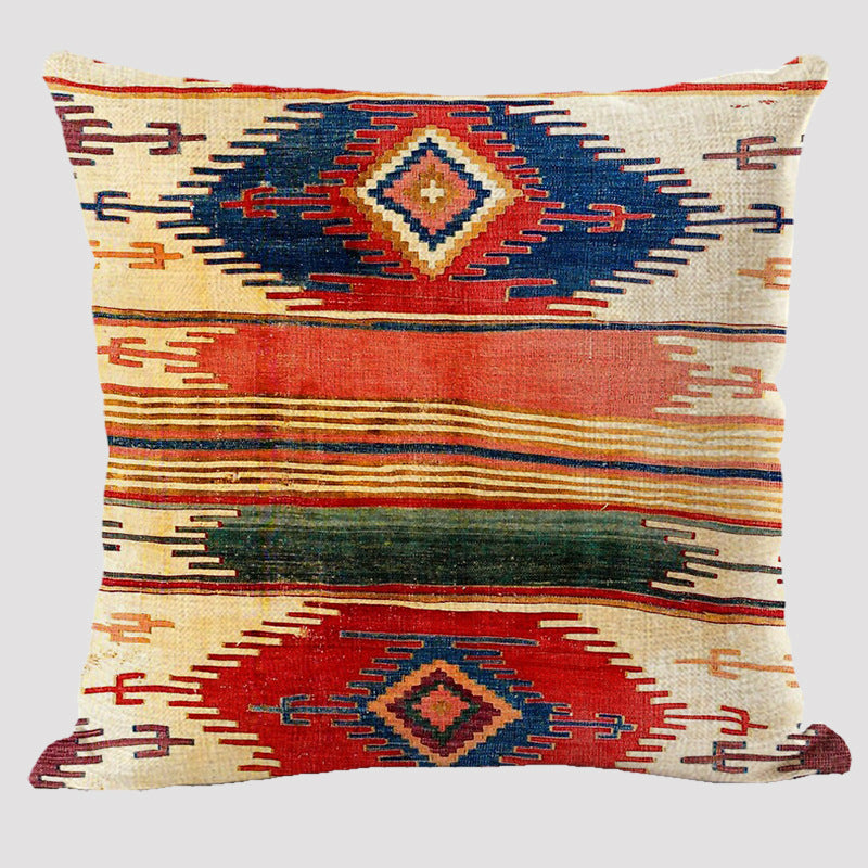 Bohemian Elegance: Linen Pillowcase in Ethnic Style