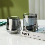 Electroplated Black Crystal Brandy Goblet - Smoky Gray Elegance Julia M Home & Kitchen