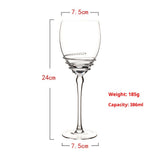 Vintage Brushed Red Wine Glass - Elegant European Crystal Luxury