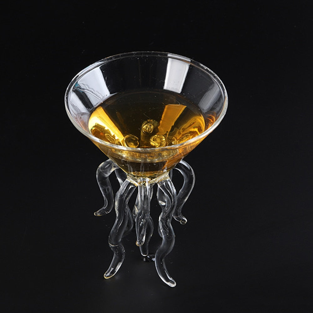 Octopus Cocktail Glass Transparent Jellyfish Glass Cup Juice Glass Goblet Conical Wine Champagne Glass