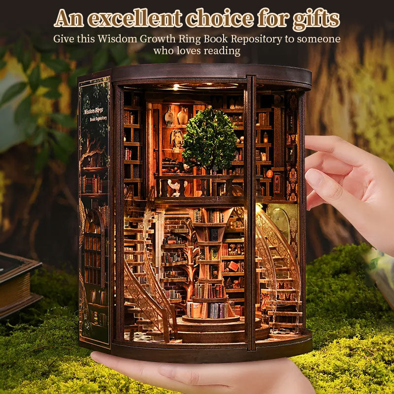 Elegant DIY Wooden Book Nook Kit – Luxe Miniature Bookend & Home Décor Craft
