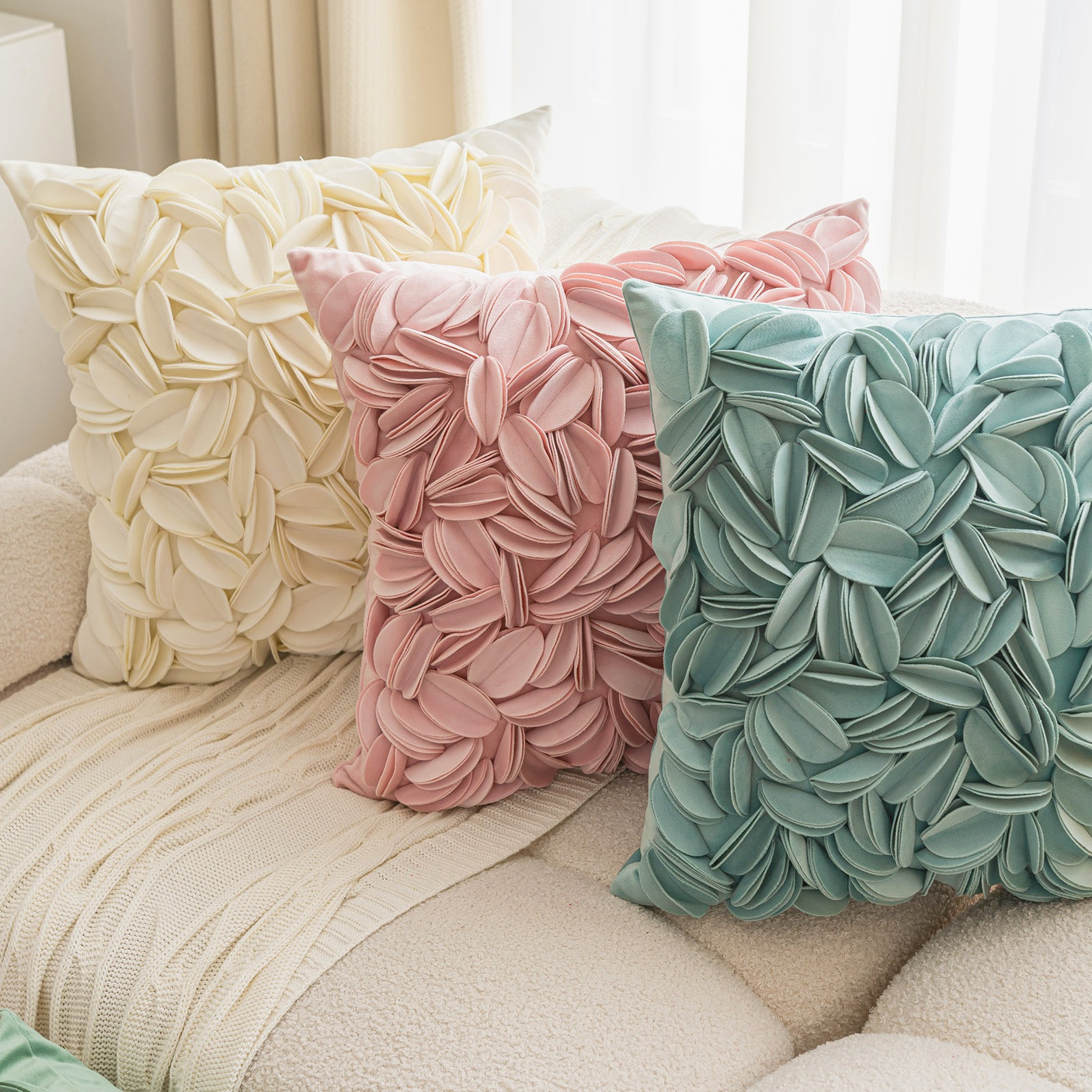 Ins Style Luxurious Dutch Velvet Handmade Pillowcase Cover 45x45cm / 30x50cm