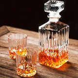 7pcs, Wine Glass Set, Glass Whiskey Decanter And Whiskey Glasses Set, Decanter With 6 Double Layered Vintage Glasses, Lead Free Whiskey Glassware, Accessories, Bar Supplies - Julia M LifeStyles