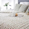 Nordic Chunky Knit Blanket Handmade Crochet Throw Knitted Blanket Sofa Blanket Oversized Woolen Blanket