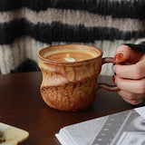 Japanese Retro Wabi Sabi Style Coffee Cup - Irregular Handmade Coarse Pottery
