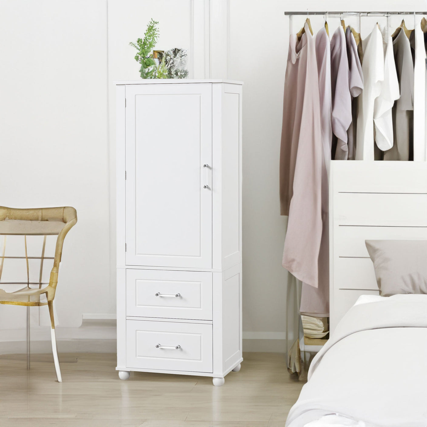 European Style Tall Bathroom Storage Cabinet with Adjustable Shelves and Drawers Julia M Home & Kitchen