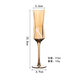 1pcs Nordic Golden Unleaded Crystal Wine Glass Luxury Amber Handmade Champagne Glasses Cocktail Goblet Set Bar Family Drinkware