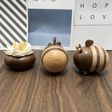 Creative Toothpick Box Toothpick Dispenser Wooden Bee Shape Toothpick Holder