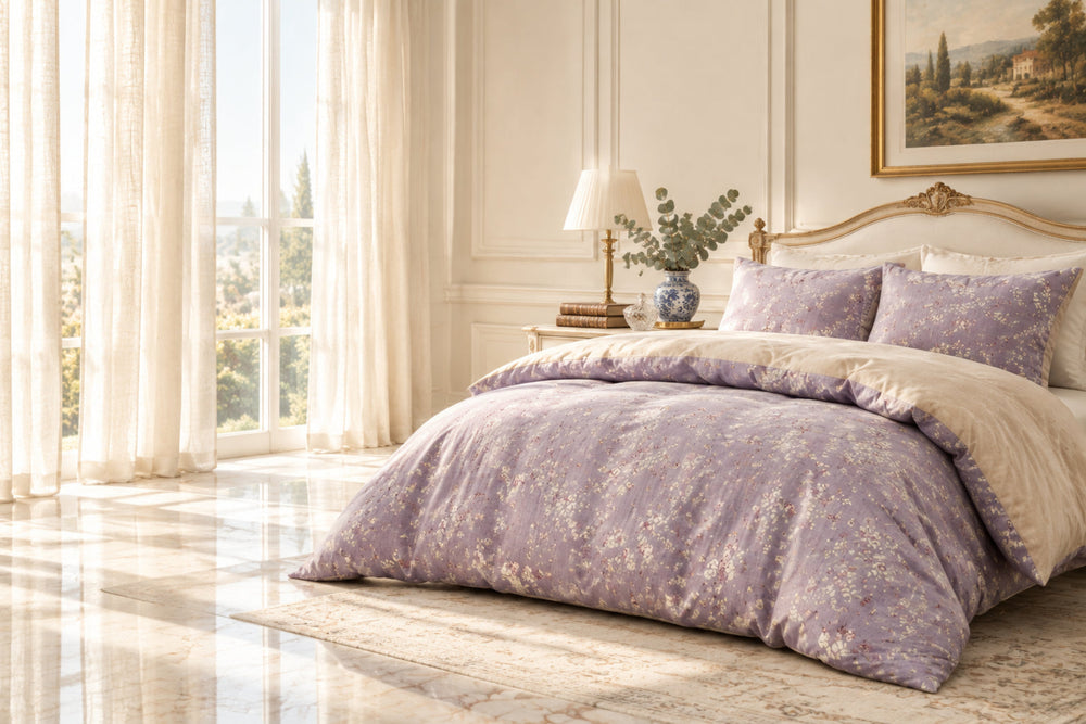 Floral Jacquard Cotton-Gauze Bedding Set