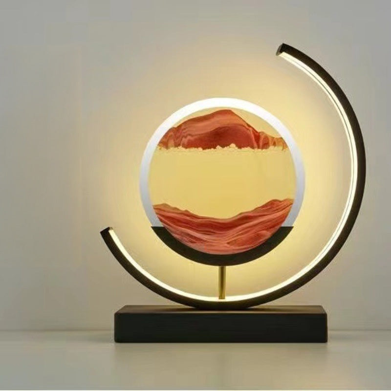 European Style LED Flowing Sand Painting Lamp - Elegant Night Light for Home