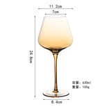 1pcs Nordic Golden Unleaded Crystal Wine Glass Luxury Amber Handmade Champagne Glasses Cocktail Goblet Set Bar Family Drinkware