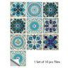 Mosaic 10-Piece Imitation Ceramic Tile Stickers Set for Home Decoration
