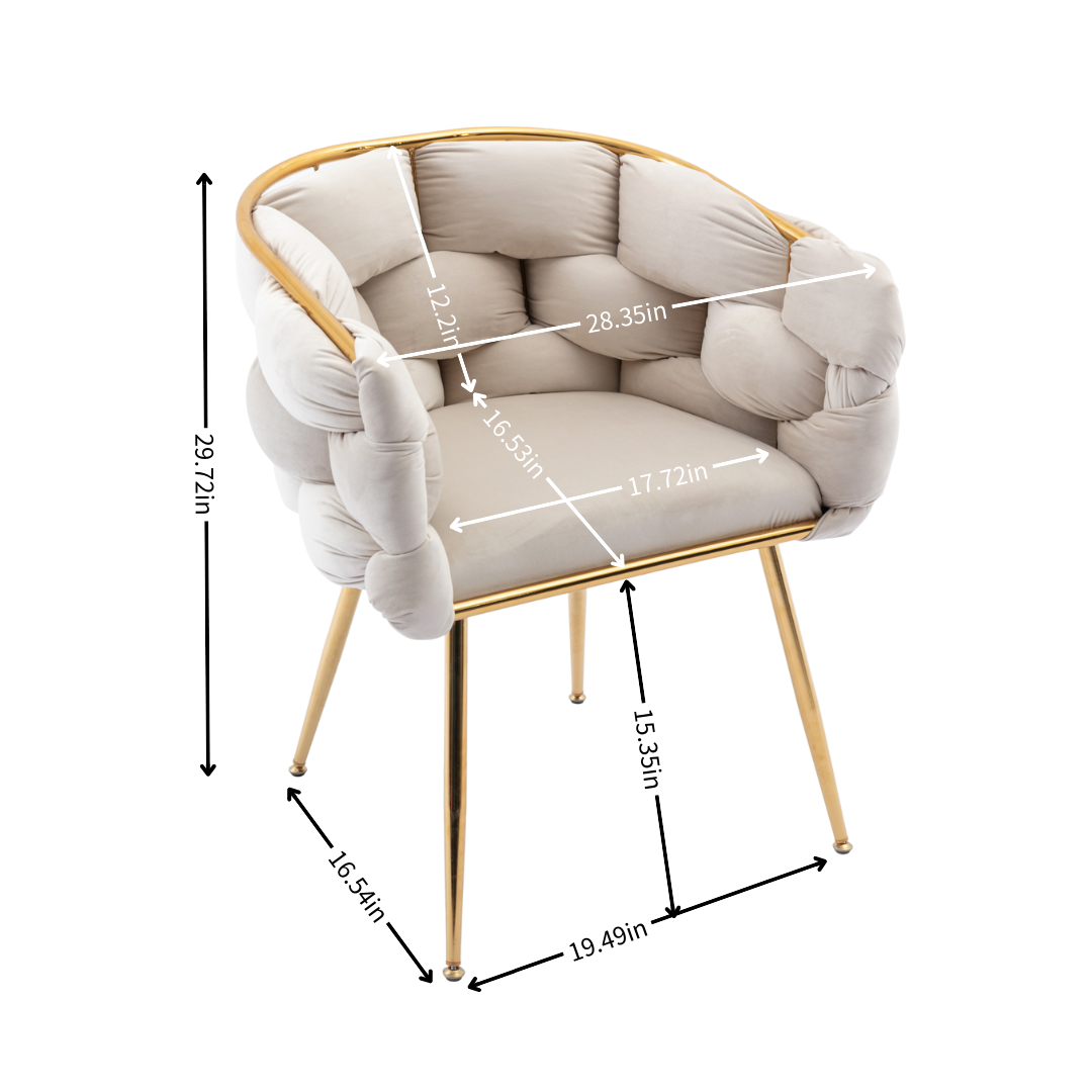 Luxury modern simple leisure velvet single sofa chair bedroom manicure table back chair beige Julia M Home & Kitchen