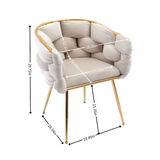 Luxury modern simple leisure velvet single sofa chair bedroom manicure table back chair beige Julia M Home & Kitchen