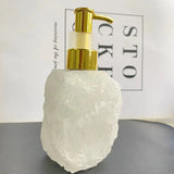 1 PCS Natural Pink Crystal Stone Press Bottle Dispenser 30ml Liquid Dispenser Shower Gel  Wash Light Luxury Bathroom Accessory