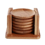 6PCS Bamboo Coaster Set - Modern Style Round Cup Rests 🎍 - Julia M LifeStyles