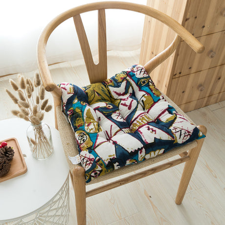 Dark Retro Southeast Asian Cotton Linen Luxurious Chair Cushion