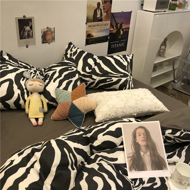 Zebra Pattern Bed Four-piece Set by Yuanda