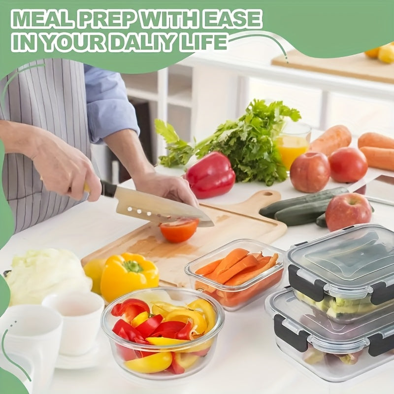 12pcs Glass Food Storage Containers with Leak-Proof Airtight Snap-Lock Lids - Microwave, Oven, Freezer & Dishwasher Safe Square Meal Prep Containers for Lunch, Pantry & Leftovers - Reusable Space-Saving Kitchen Organizers, Ki - Julia M LifeStyles