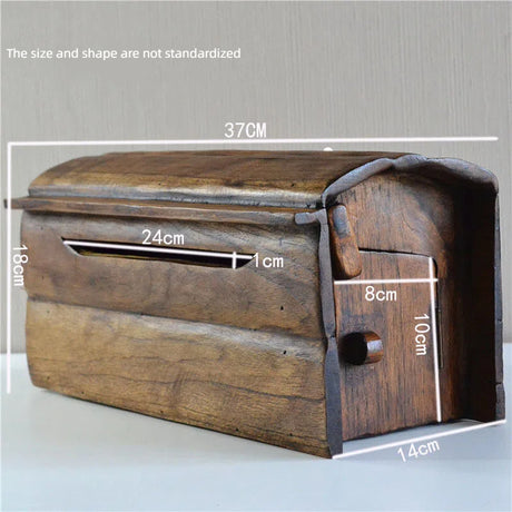 Elegant European-Style Wooden Outdoor Wall-Mounted Mailbox