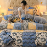 Coral Velvet Sheet Duvet Cover Double Sided Plus Velvet Thick Bedding Set