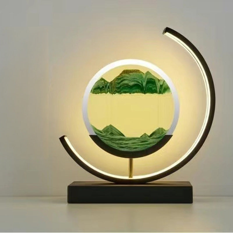 European Style LED Flowing Sand Painting Lamp - Elegant Night Light for Home