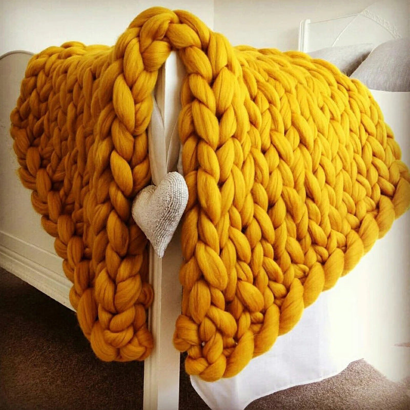 Nordic Thick Wool Hand-Woven Luxury Blanket Julia M Home & Kitchen