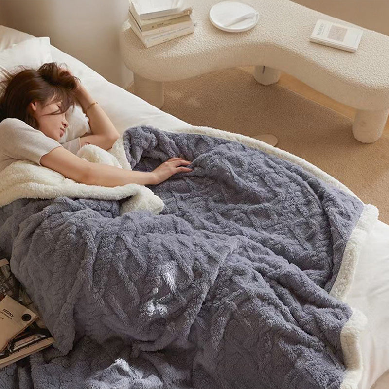 Double-Layer Polar Blanket – Thick Warm Soft Fleece for Cozy Comfort