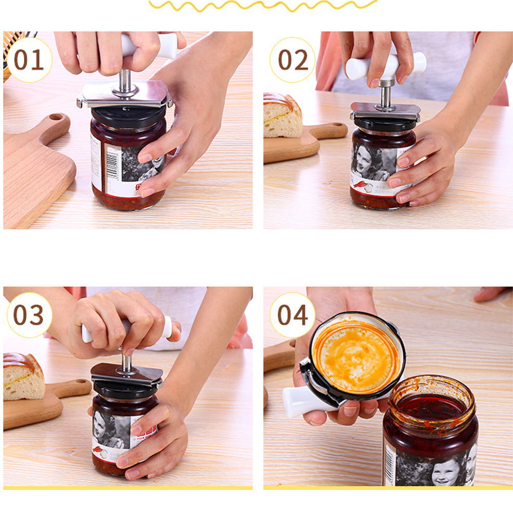Multi-function Bottle Cap Opener Stainless Steel Lids Off Jar Opener Labor-saving Screw Can Opener for Kitchen Gadget