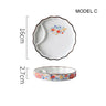 Dumpling plate sushi plate round square plate with soy sauce and vinegar partitioned snack plate ceramic plate for home use