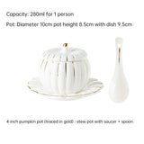 Creative Ceramic Pumpkin Cup, Steamed Egg Cup, Stewed Pot with Cover, Pure White Mini Bird's Nest Cup, Soup Cup - Julia M LifeStyles