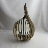 Elegant Lotus-Shaped Wooden Candle Holder Display Shelf