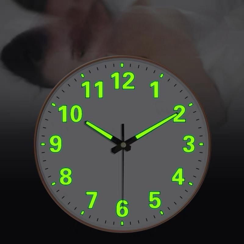 8-inch [20CM] creative living room clock, night light bedroom, simple and non perforated clock wall, clock watch wall - Julia M LifeStyles