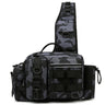 Men's Fishing Backpack: Equipped with bait box, equipment storage bag, pole holder, sling & shoulder bag design.