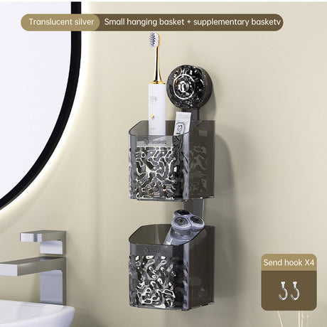 Suction tray rack bathroom shelf no punch bathroom wash table hanging basket wall hanging wall receiving rack