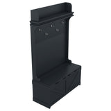 Hall tree with storage desk, entrance desk with drawers and 5 hooks, display rack, dark blue
