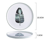 Elegant 8.8-Inch In-Glaze Plant Pattern Ceramic Dinner Plate Julia M Home & Kitchen