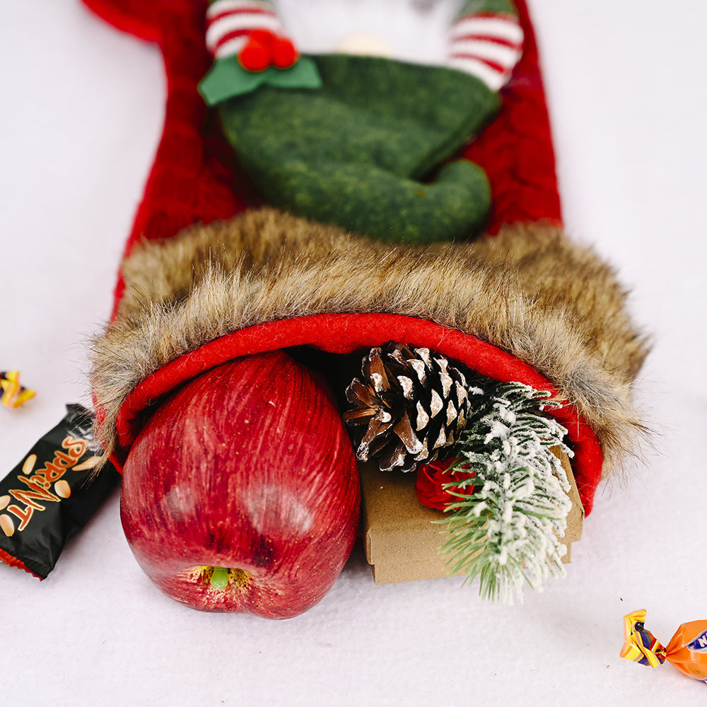 Christmas decoration products, faceless doll plush Christmas socks, creative faceless doll gift socks, elderly socks