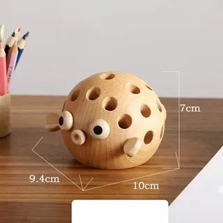 Solid wood pen holder ornament creative gift office desktop storage container hand carried gift