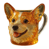 Elegant 3D Sculpted Dog Face Glazed Glass Cup