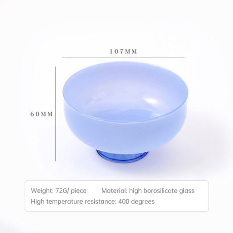 Colored Glass Bowl, Fruit Salad Bowl, Soup Bowl, Tableware, Household Heat-Resistant Transparent Rice Bowl, Spoon Set