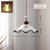 Diggia Vintage Hand-Painted Ceramic Pendant Light, French Cream Style for Restaurant, Bedroom, Entryway, Living Room, Guesthouse, Tea Room