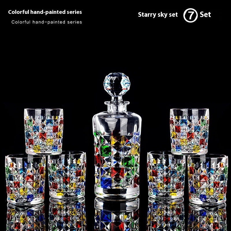 Painted Crystal Glass Liquor Glass Set - High-grade Wine Set
