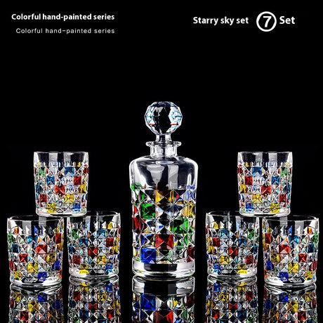 Painted Crystal Glass Liquor Glass Set - High-grade Wine Set