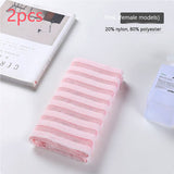 Luxurious Double-Sided Bamboo Fiber Bath Towel – Elegant Plaid & Striped Styles
