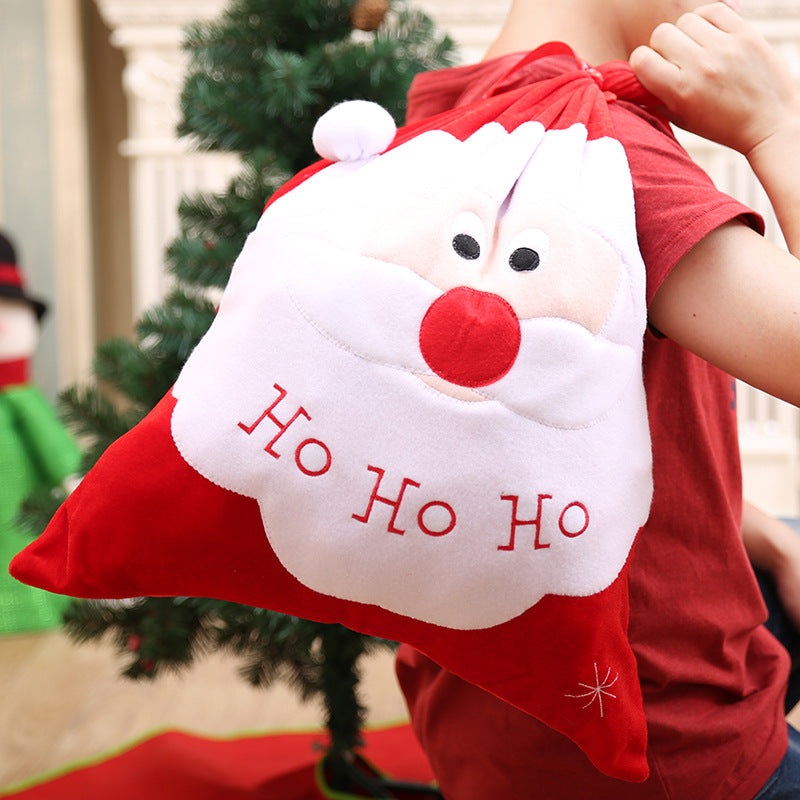 Christmas gold velvet embroidered gift bag, large Santa Claus gift bag, Santa Claus gift bag Julia M Home & Kitchen